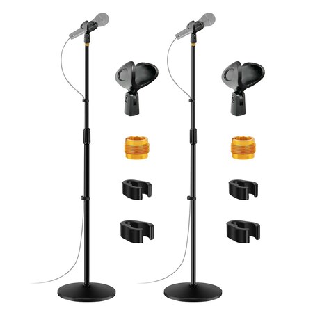 5 Core 5 Core Mic Stand, 2 Pieces Microphone Stand Universal Boom Mic Stand Detachable Mic Stands with Weighted Round Base, Height Adjustable from 39" to 71" for All Microphone MS RBL 2PCS MS RBL 2PCS